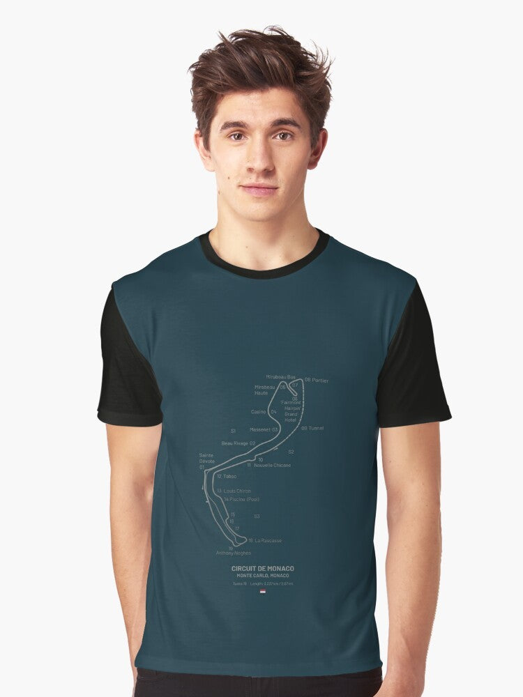 Circuit de Monaco racetrack map graphic t-shirt design - Men