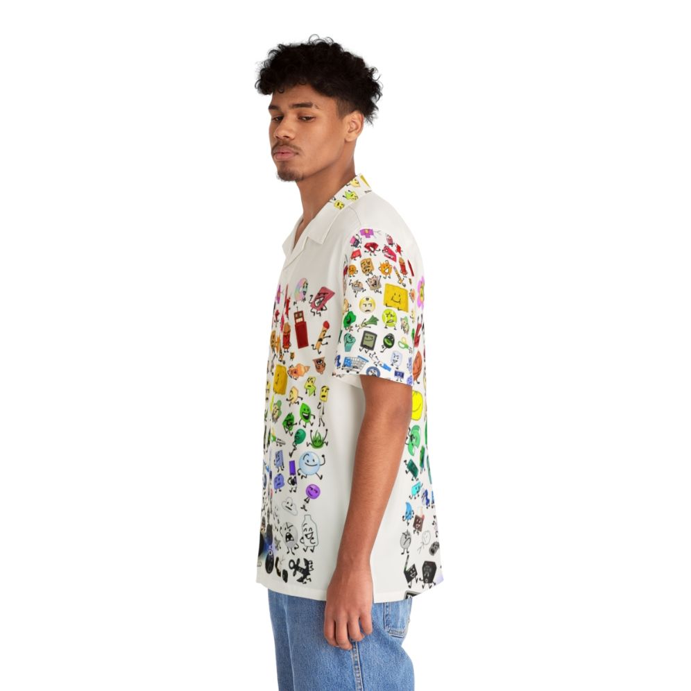 Vibrant Hawaiian shirt featuring popular characters from BFDI and TPOT - People Left