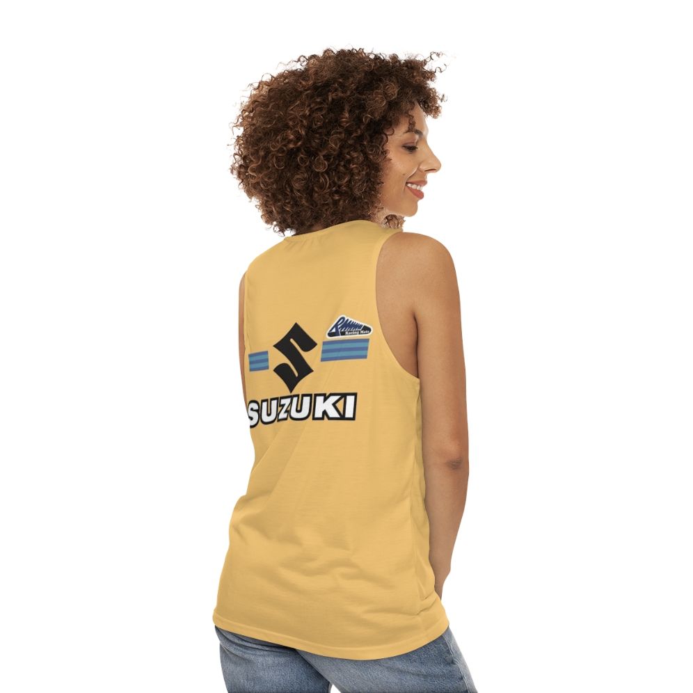 Vintage unisex motorcycle tank top - women back