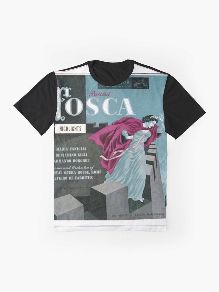 Tosca opera illustration graphic design t-shirt - Flat lay