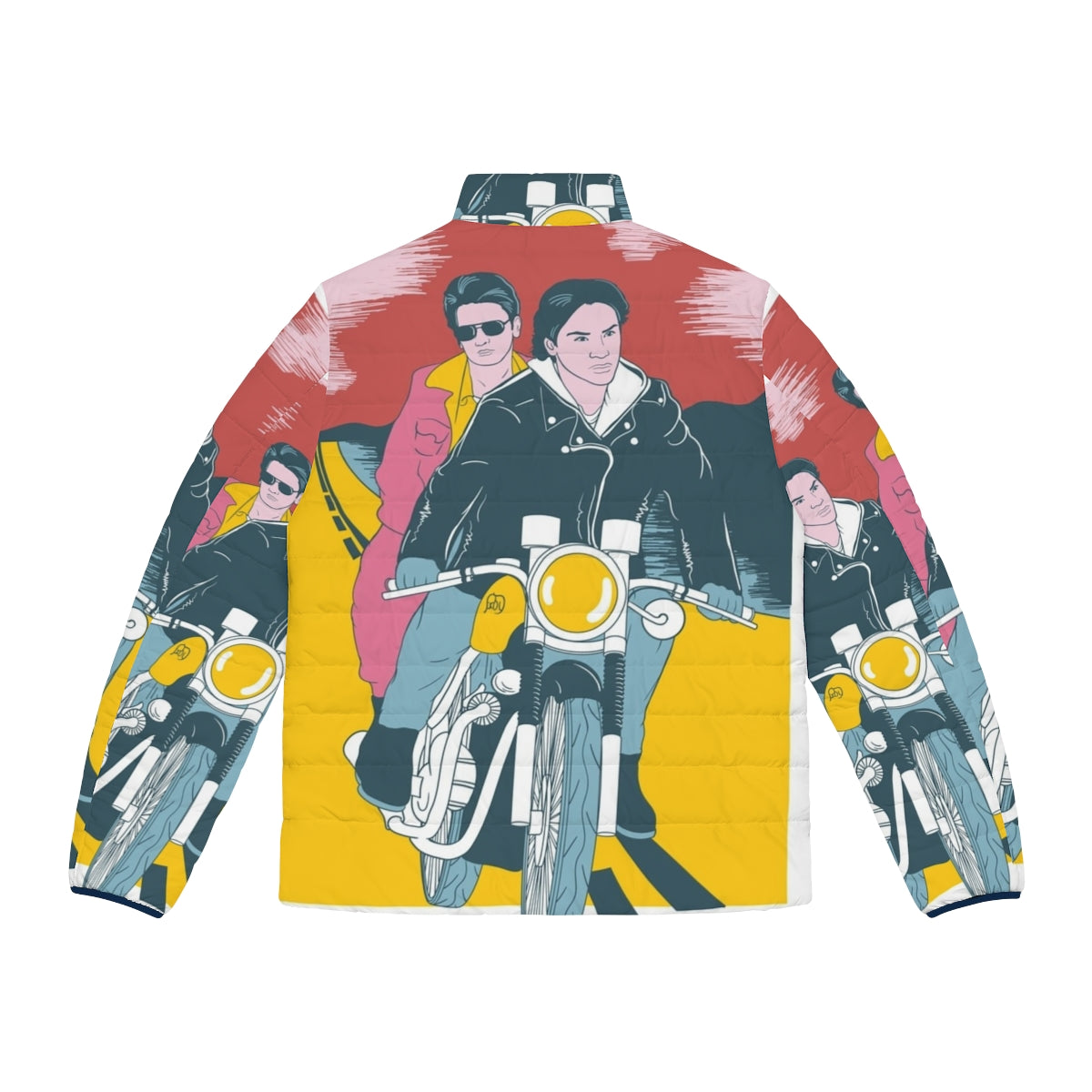 "My Own Private Idaho" puffer jacket with River Phoenix and Keanu Reeves imagery - Back