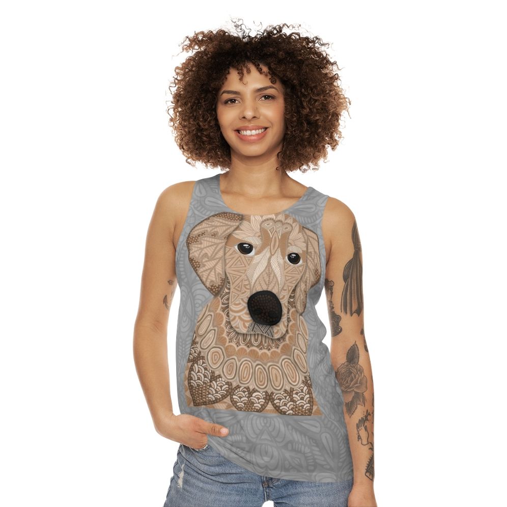 Golden Retriever dog wearing a tank top - women