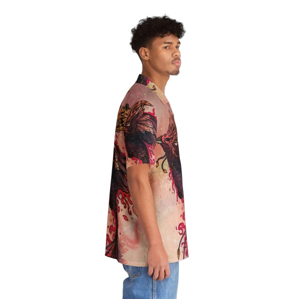 Fiery Phoenix Hawaiian Shirt with Legendary Mythical Creature Design - People Pight