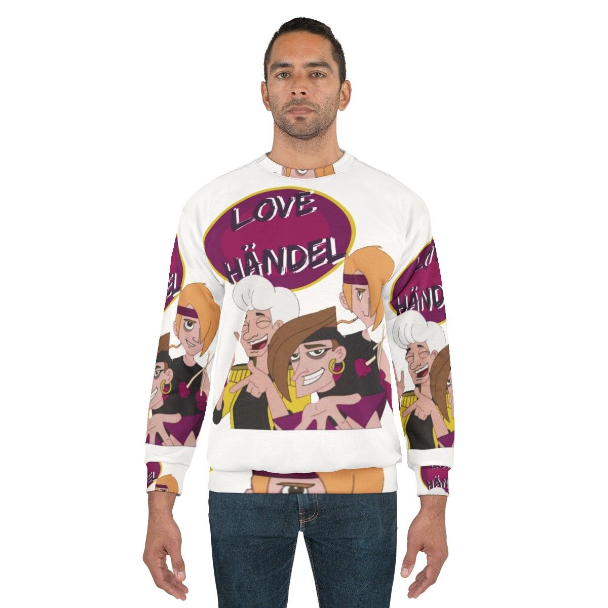 Love Handel Phineas and Ferb 80s Band Cartoon Sweatshirt - men