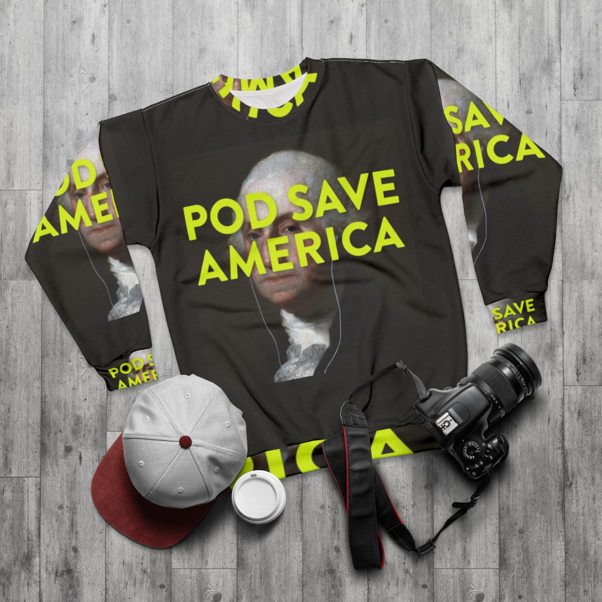 Pod Save America Political Podcast Sweatshirt - flat lay