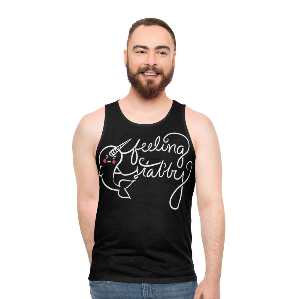 Feeling Stabby Narwhal Unisex Tank Top - men