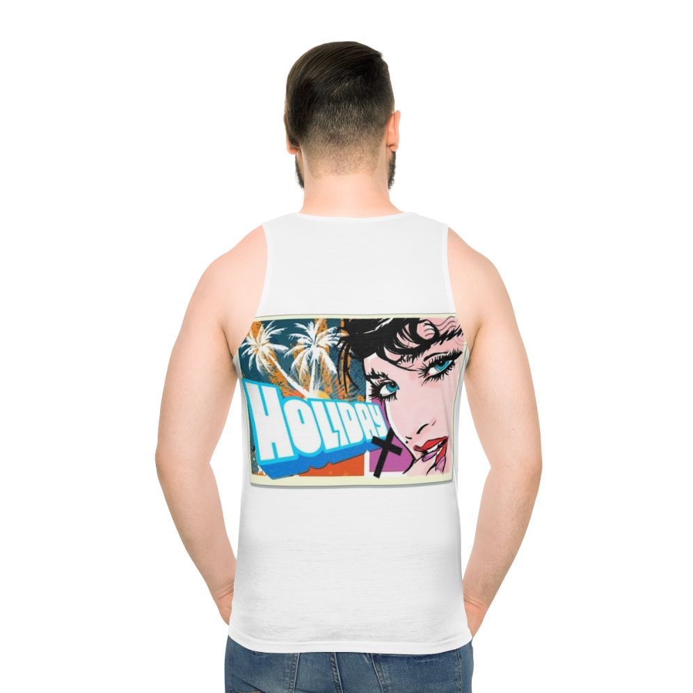 Unisex pop music tank top - men back