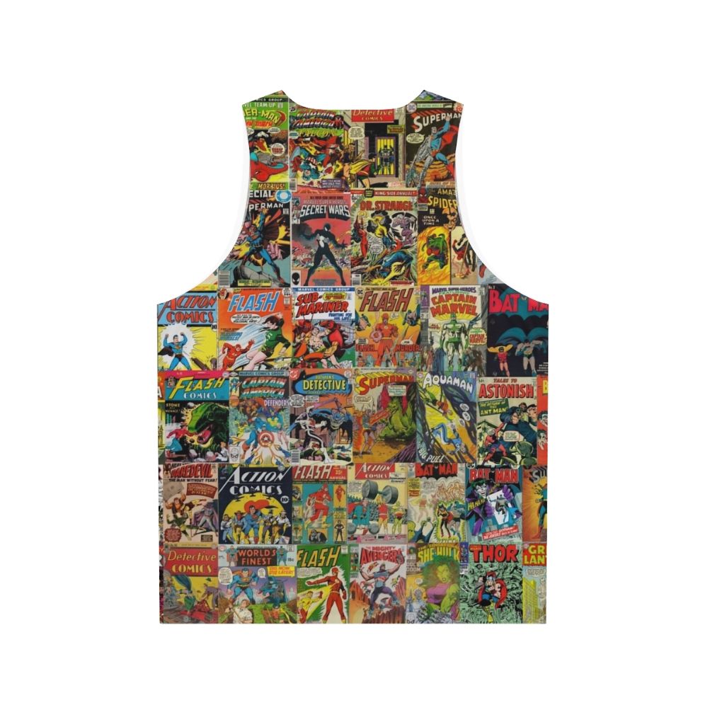 Vintage comic book pattern unisex tank top - Back