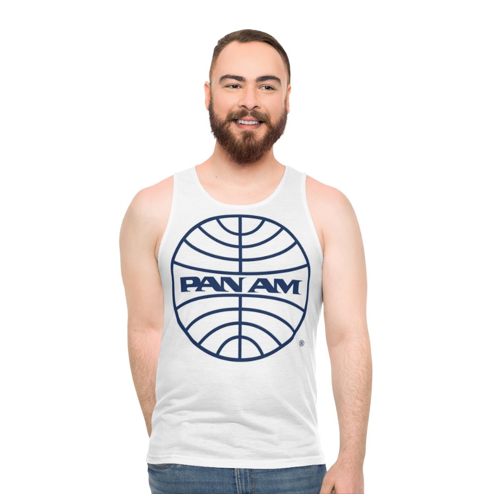 Vintage Pan Am 1950s Globe Unisex Tank Top - men