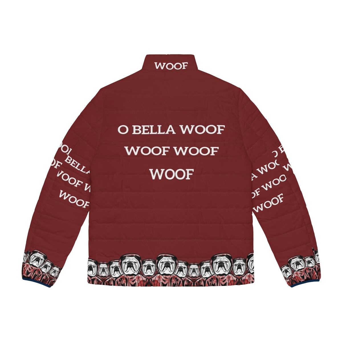 Money Heist Bulldog Aesthetic Puffer Jacket - Back