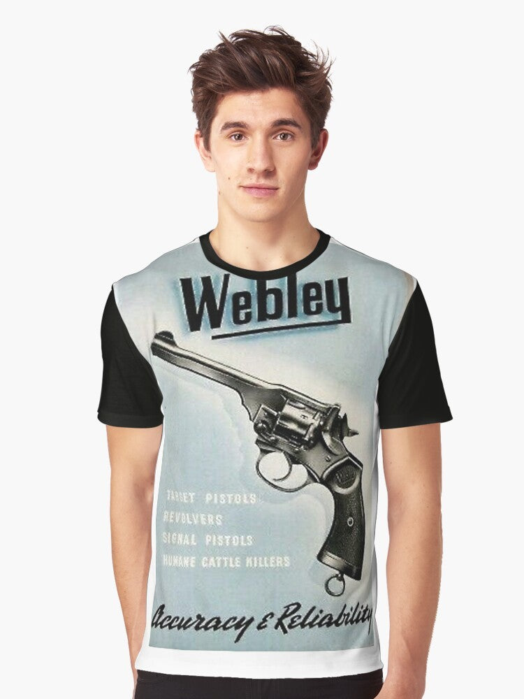 Webley pistol revolver gun graphic t-shirt - Men