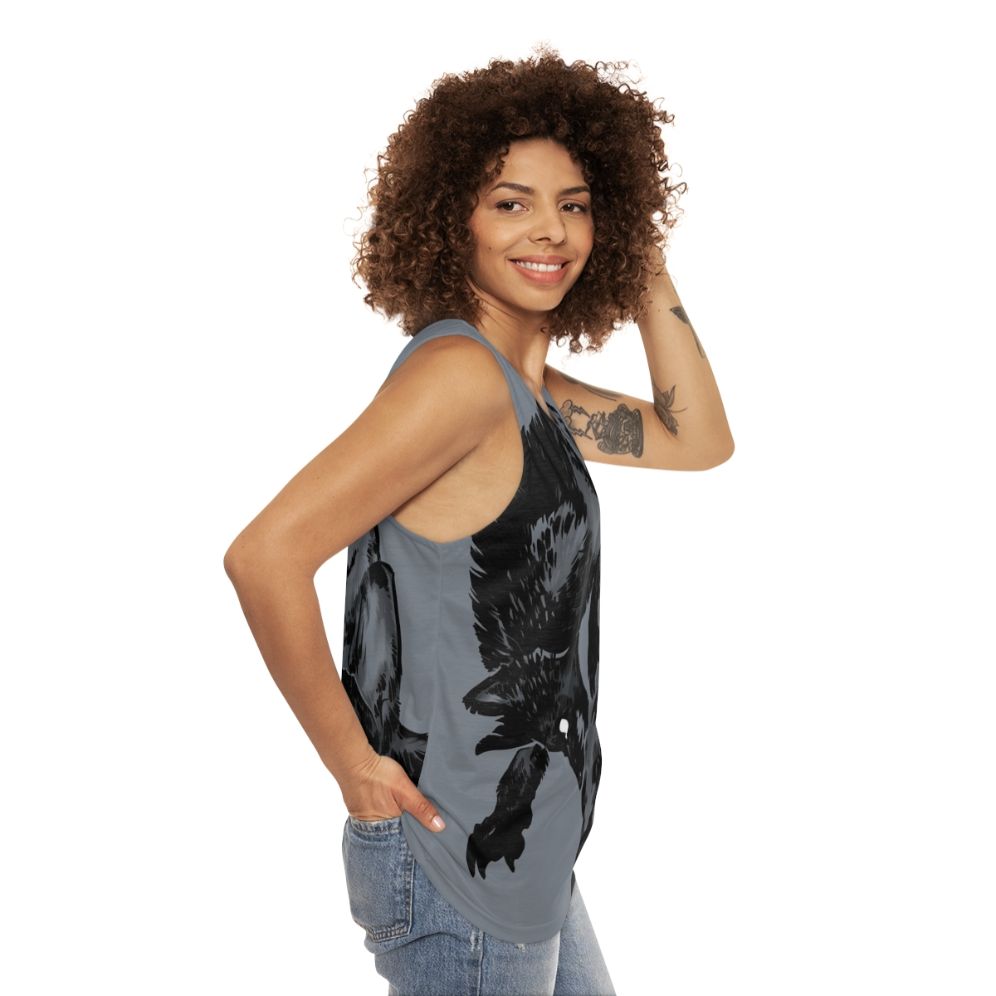 Creepy hyena unisex tank top - women side