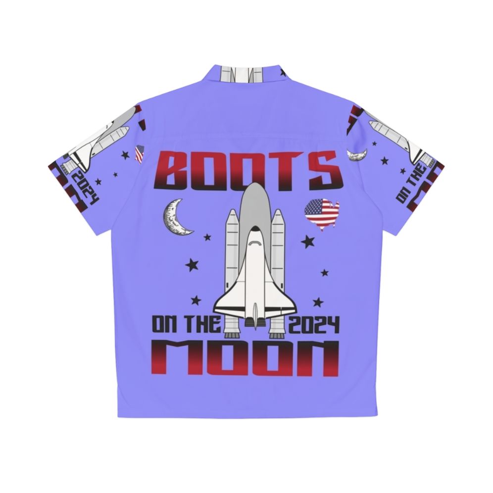 Boots on the Moon 2024 Space-Themed Hawaiian Shirt - Back