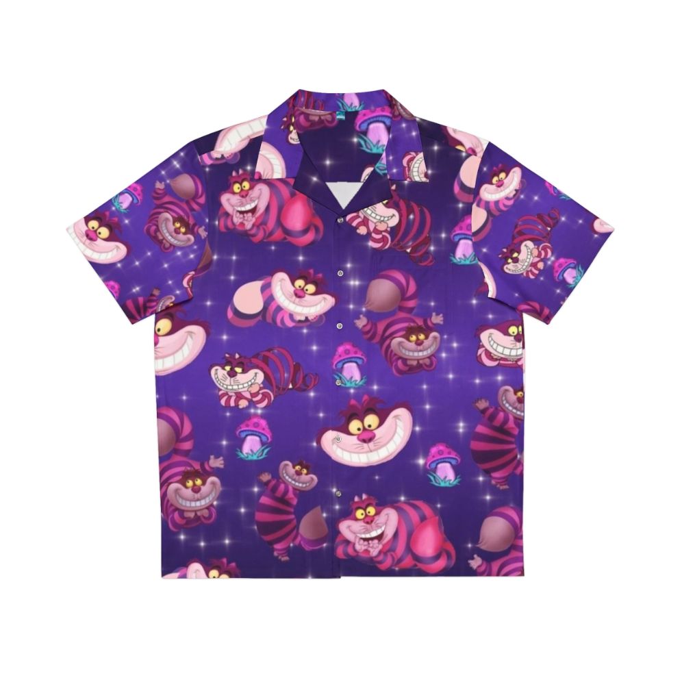 Psychedelic Cat Hawaiian Shirt in Fall Wonderland