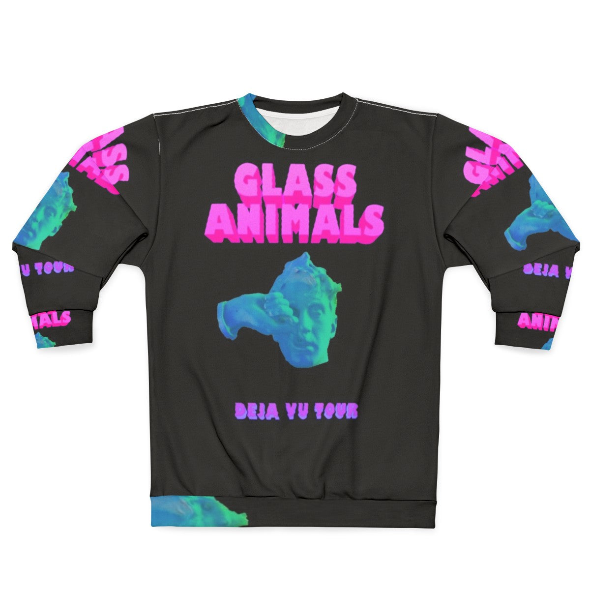 Glass Animals Deja Vu Sweatshirt featuring the band's logo and album art