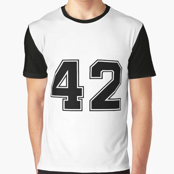 Vintage American football jersey number 42 graphic t-shirt