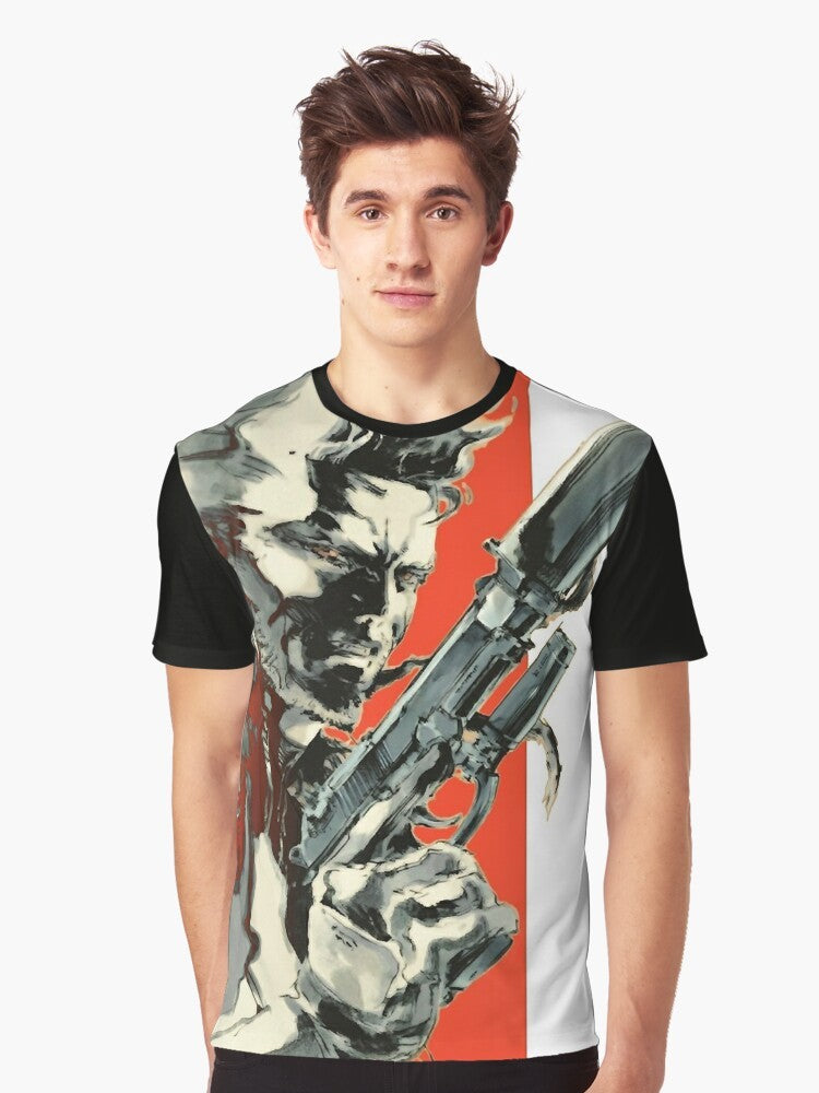 Retro Snake Metal Gear Solid Graphic T-Shirt for Gamers - Men