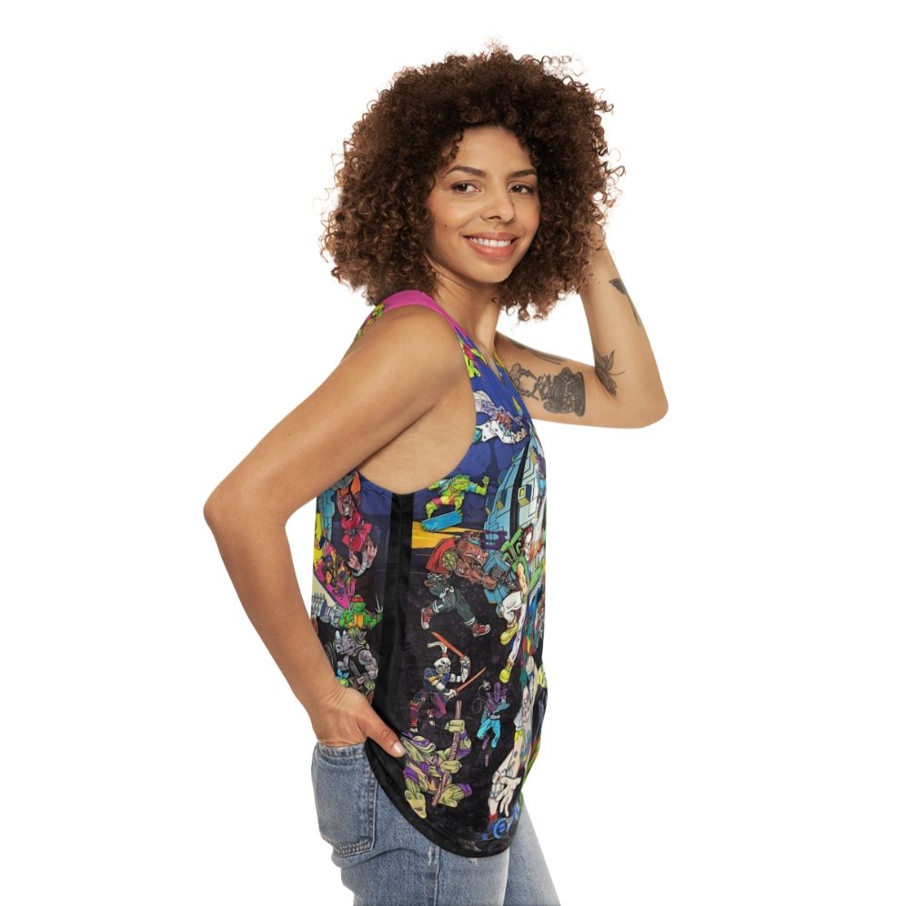 Vintage Ninja Turtles Classic Art Unisex Tank Top - women side