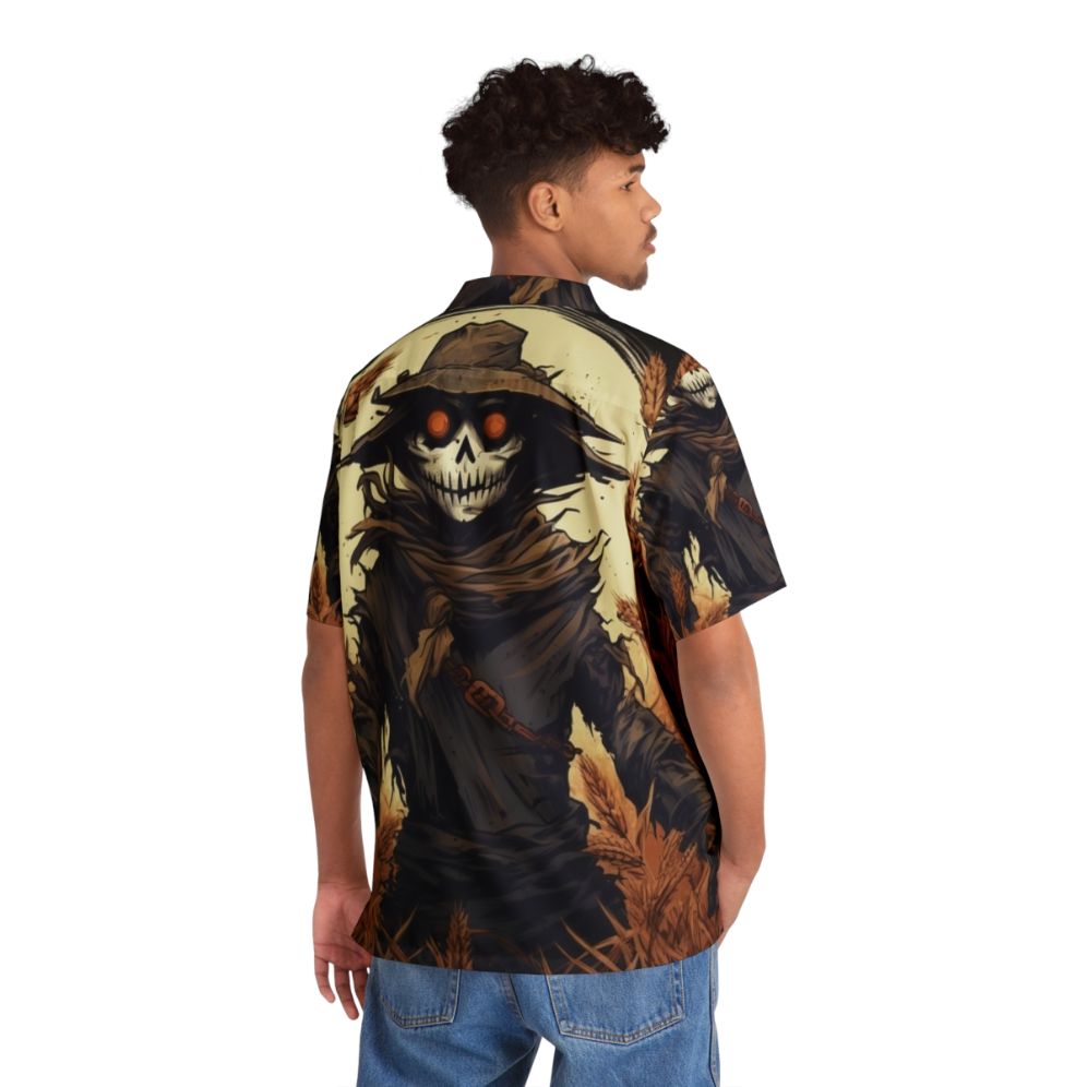 Scarecrow Hawaiian Shirt with Folktale Inspired Spooky Design - People Back