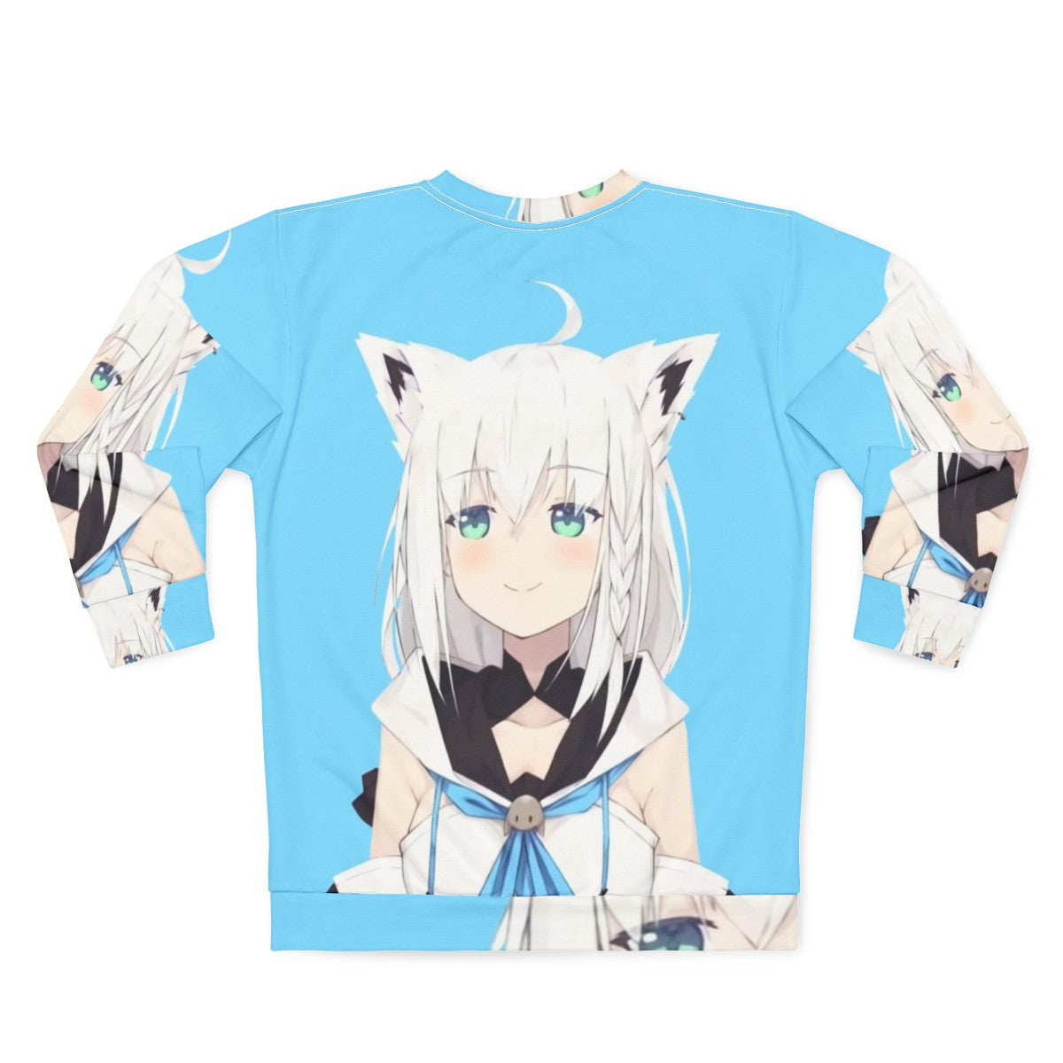 Hololive Shirakami Fubuki Smug Anime Sweatshirt - Back