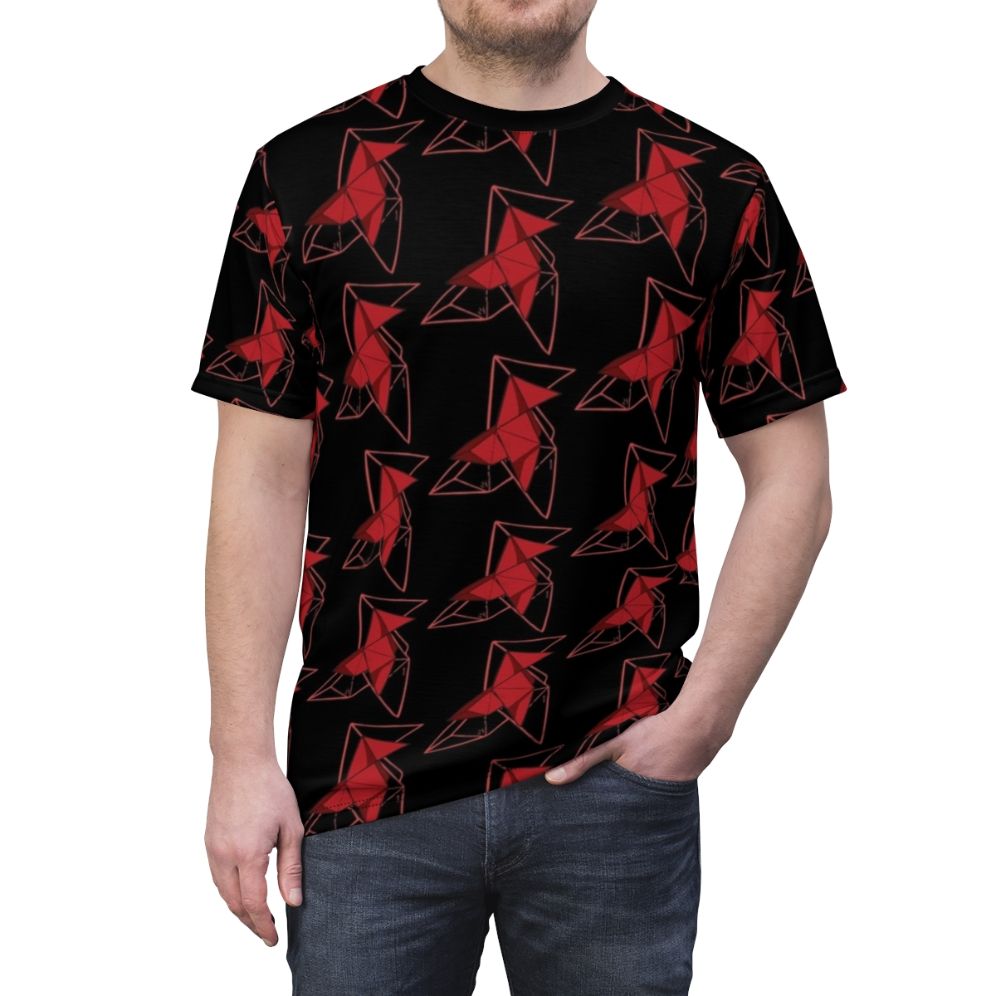 Origami bird design t-shirt inspired by the popular Netflix series Money Heist (La Casa de Papel) - men front