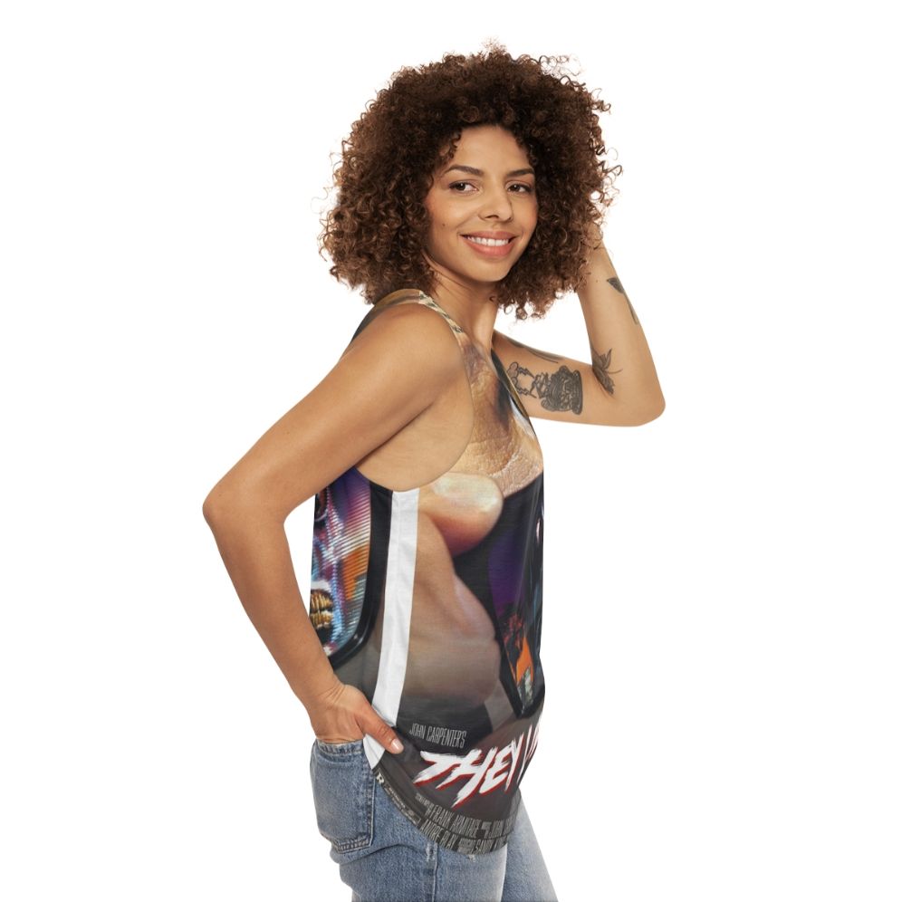 They Live Unisex Tank Top - women side