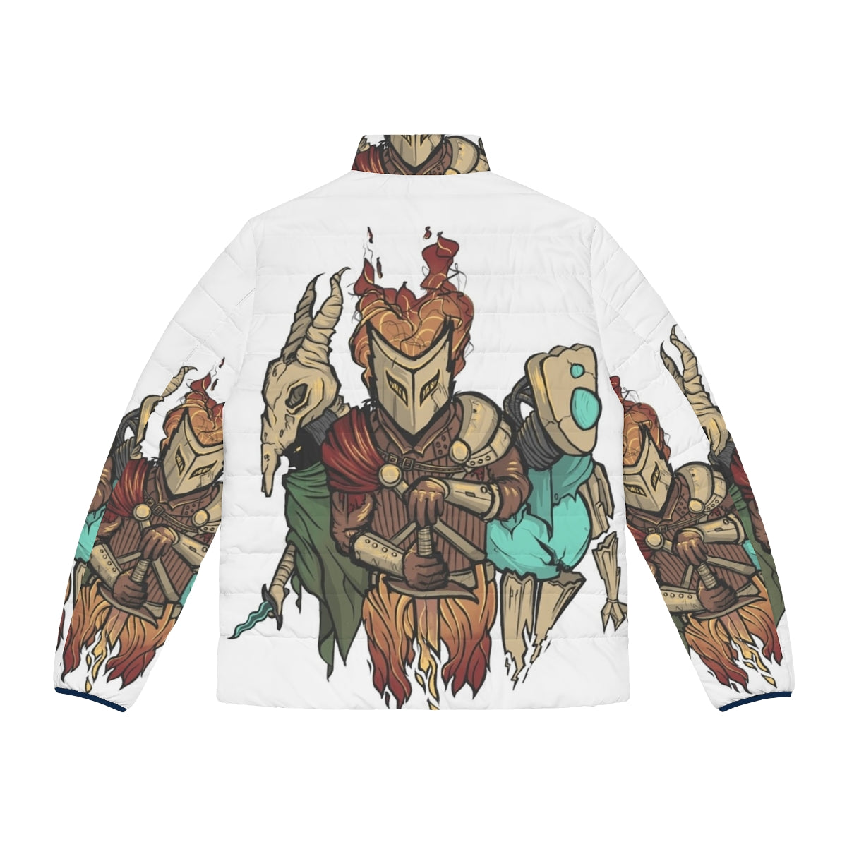 Climbing Spires Puffer Jacket - Slay the Spire inspired fantasy gaming apparel - Back