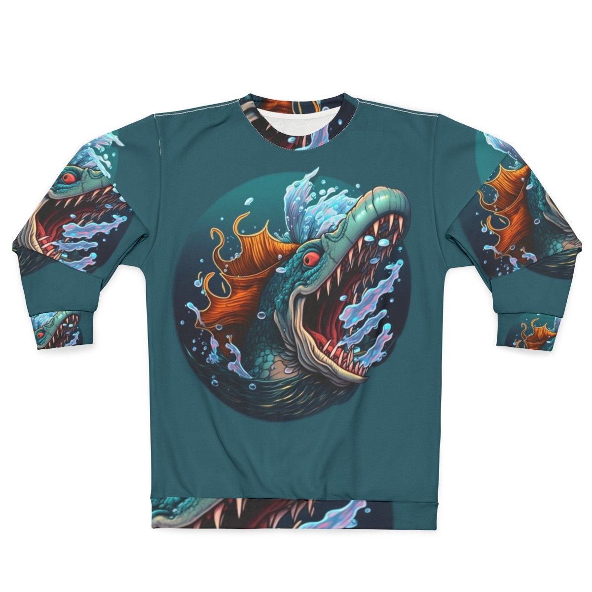 Sweatshirt featuring mythical sea creatures and fantasy ocean life