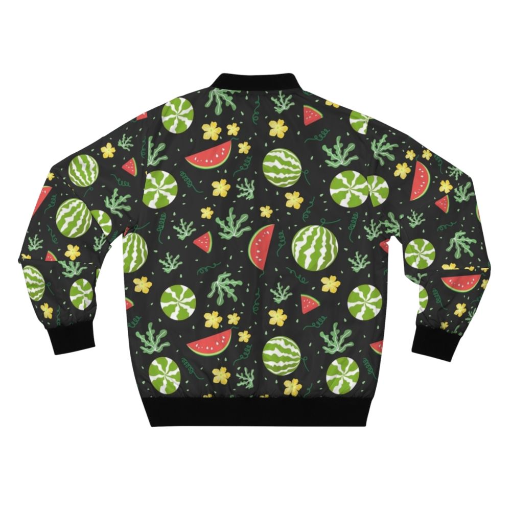 A colorful bomber jacket featuring a vibrant watermelon print design - Back