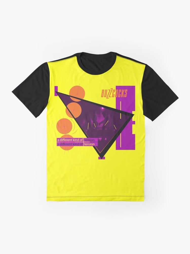 "Tension" graphic t-shirt with Buzzcocks and punk rock inspired design - Flat lay