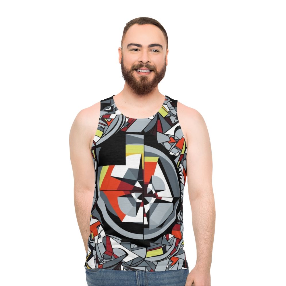 Unisex tank top with the meaning of music design - men