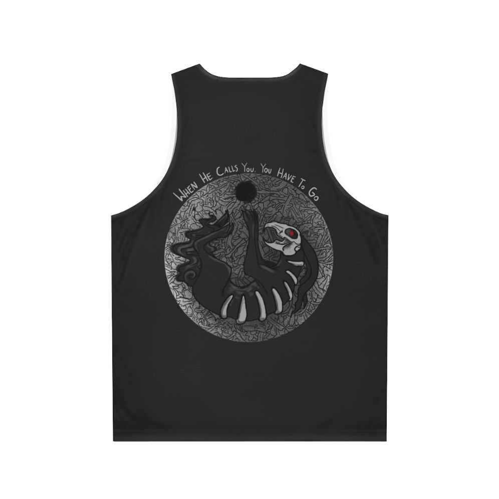 Unisex black rabbit tank top - Back