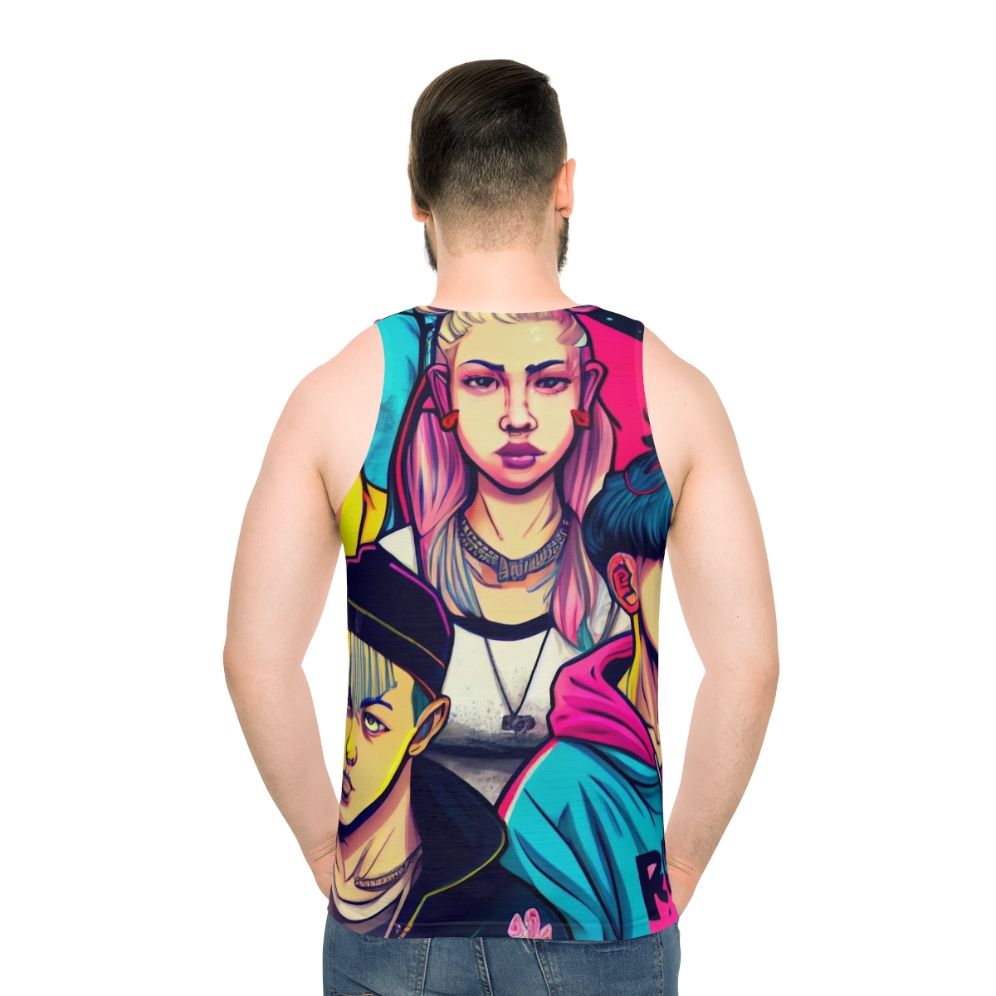 Young Royals Cyberpunk Manga Style Unisex Tank Top - men back