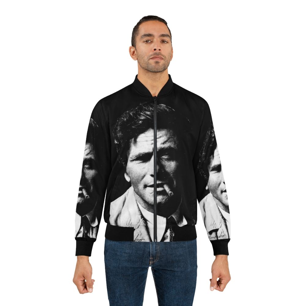 Columbo Portrait Bomber Jacket featuring Peter Falk from the classic 1970s/1980s TV show - Lifestyle