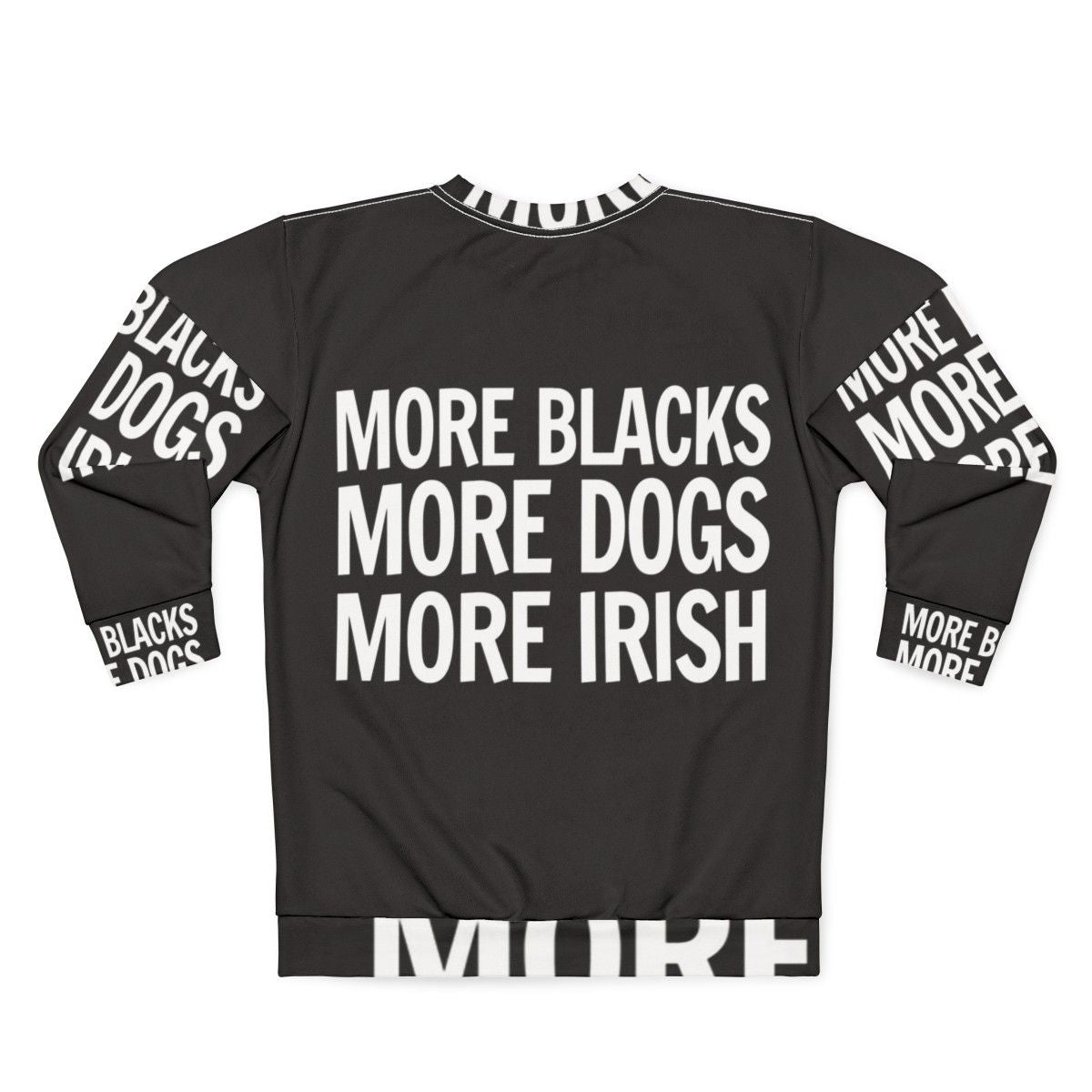 Irish Sweatshirt with Black Lives Matter and Dog Lover Graphics - Back