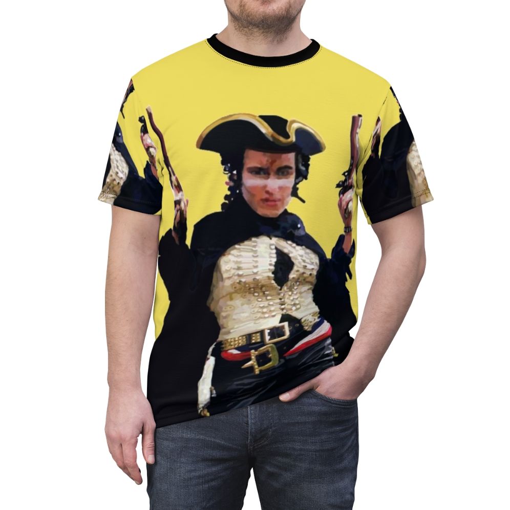 Retro-style graphic t-shirt inspired by Adam Ant's "Stand and Deliver" song - men front