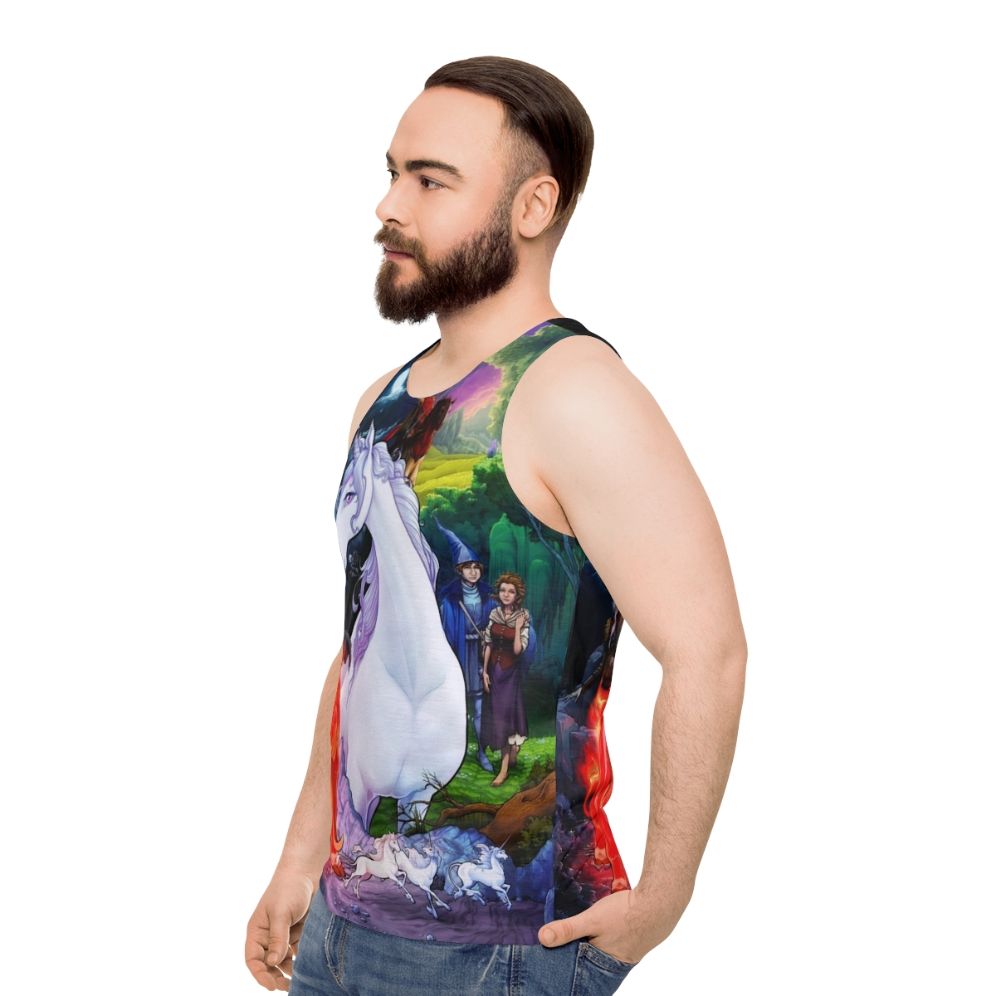 Unisex tank top inspired by the fantasy movie "The Last Unicorn" - men side