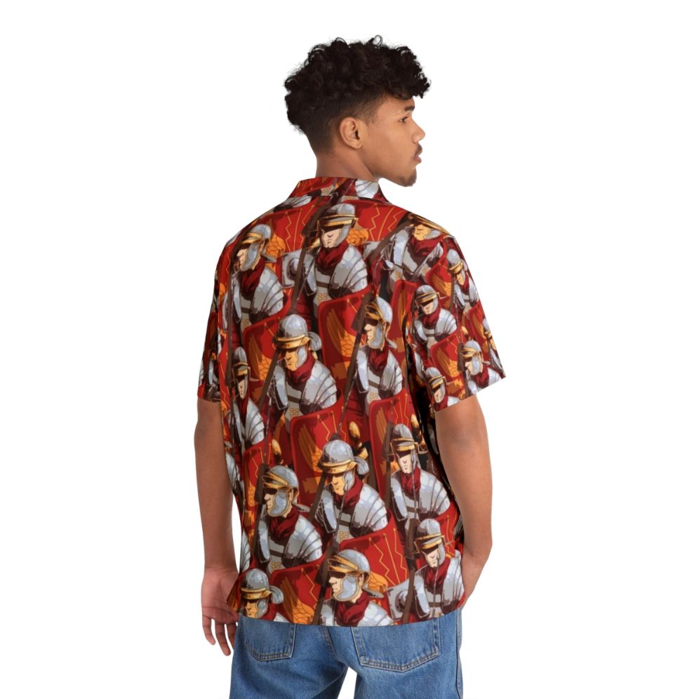 Legionary pattern Hawaiian shirt with SPQR and ancient Roman legionary design - People Back