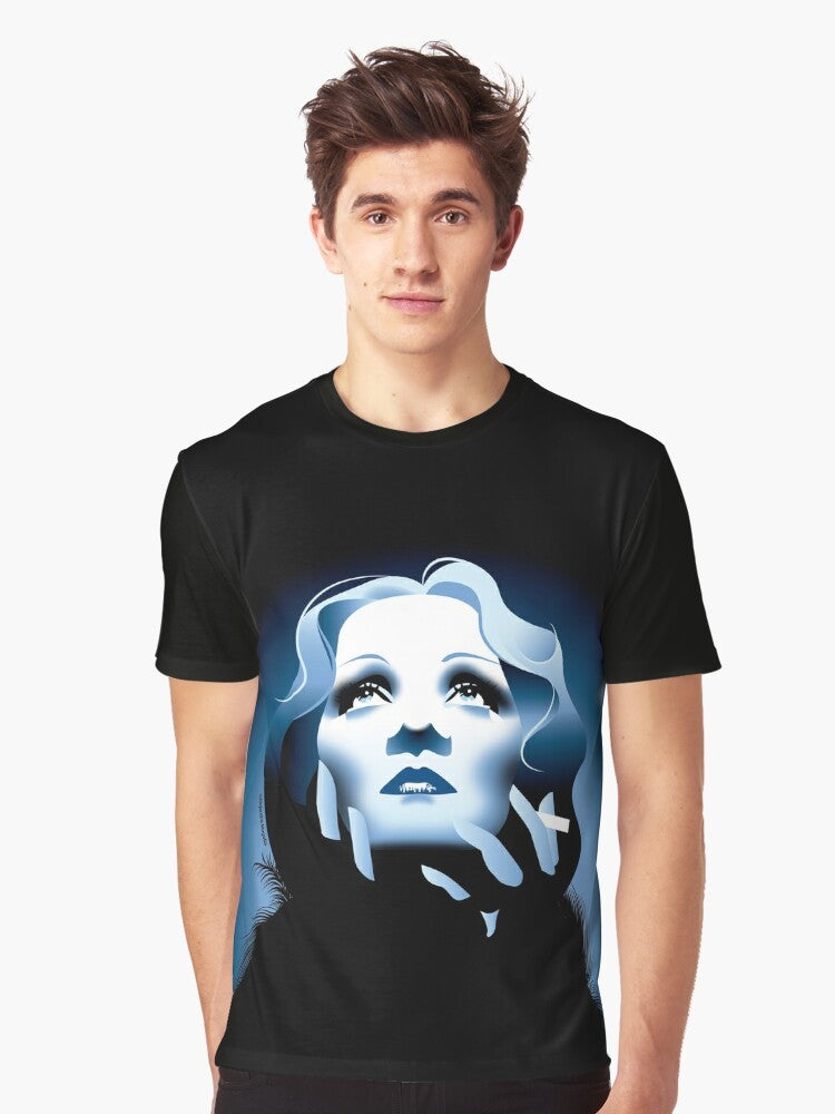 Stylish Blue Graphic T-Shirt featuring artwork by Alejandro Mogollo - Men