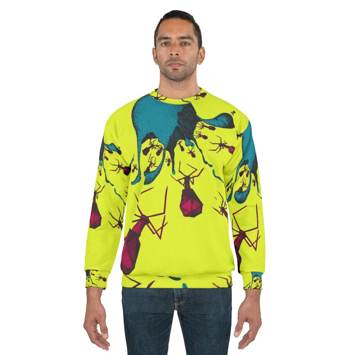 Lysis in Colour Sweatshirt - Vibrant design depicting bacteriophage lysis - men