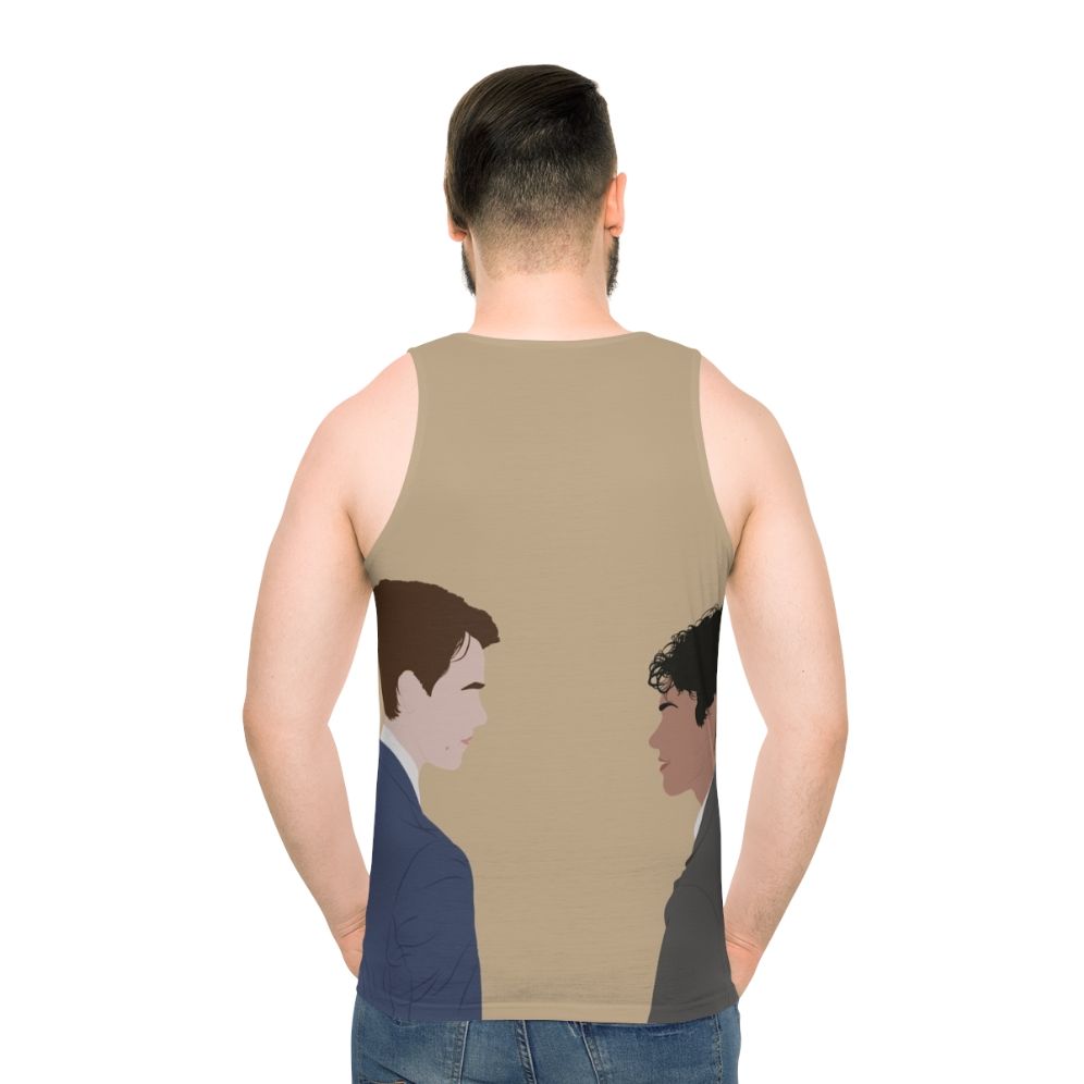 Young Royals Season 3 Unisex Tank Top with Prince Wilhelm and Simon Eriksson Design - men back