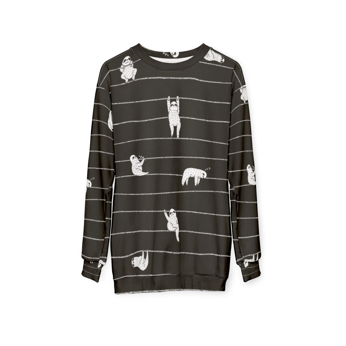 Sloth Stripe Sweatshirt with Cozy, Comfortable Design - hanging