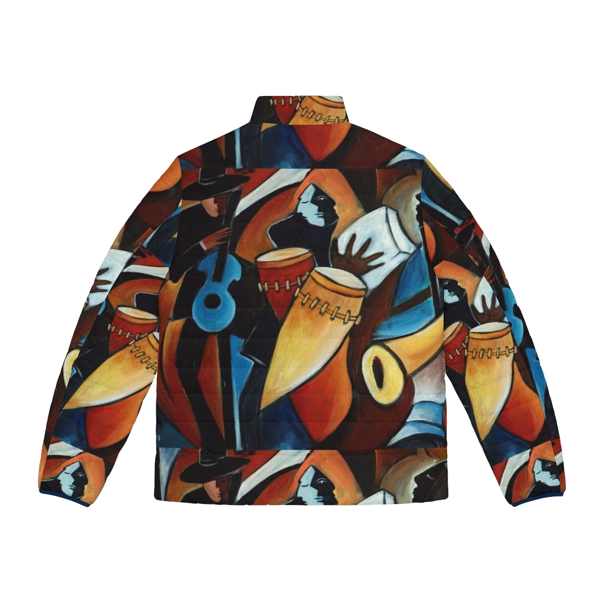 Acrylic puffer bolero jacket in vivid colors - Back