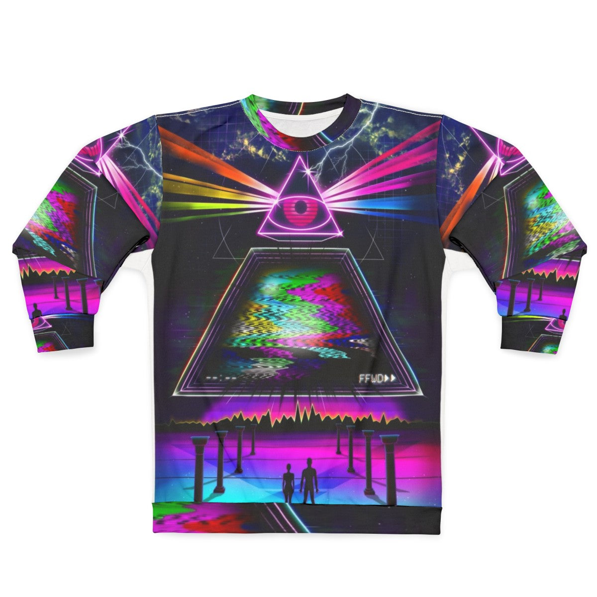 Retro synthwave futuristic space sweatshirt