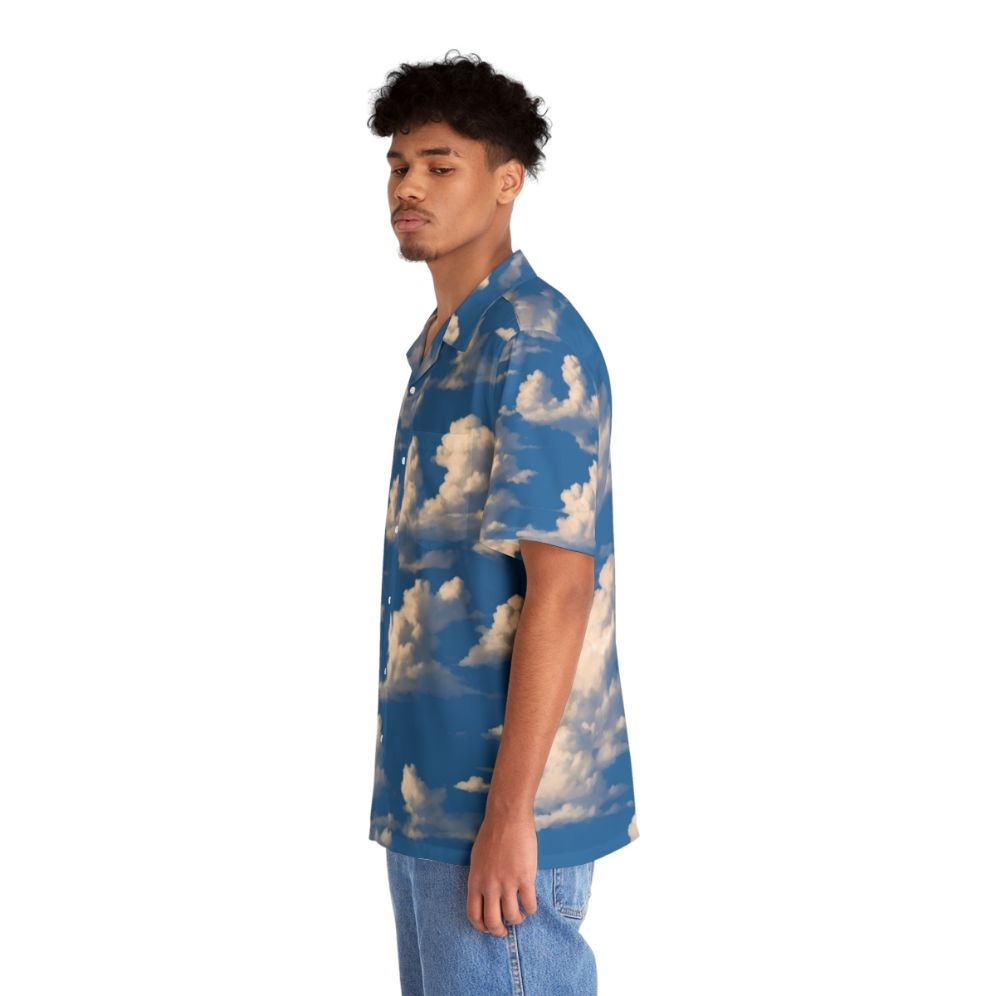 Cloudy Sky Hawaiian Shirt with Vibrant Nature Inspired Print - People Left