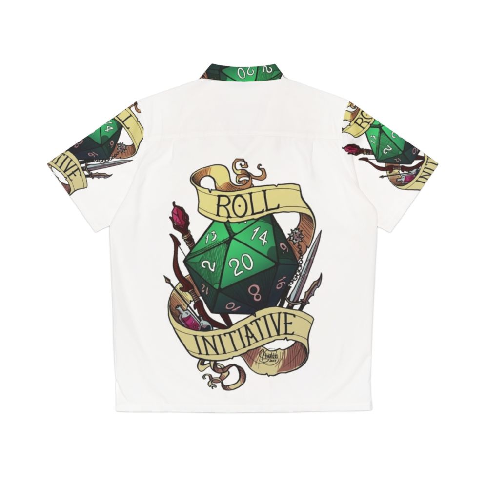 Roll Initiative Dice-Themed Hawaiian Shirt - Back