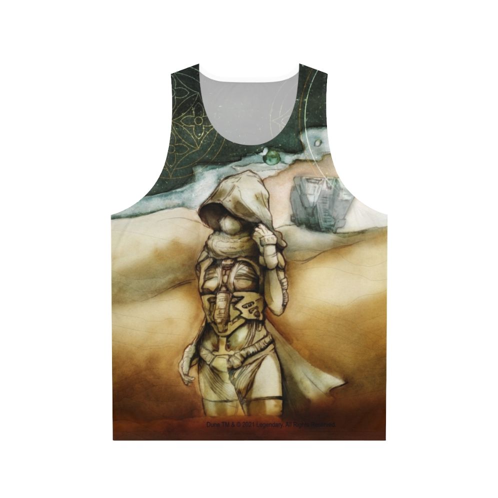 Chani from Dune 2020 movie art on a unisex tank top