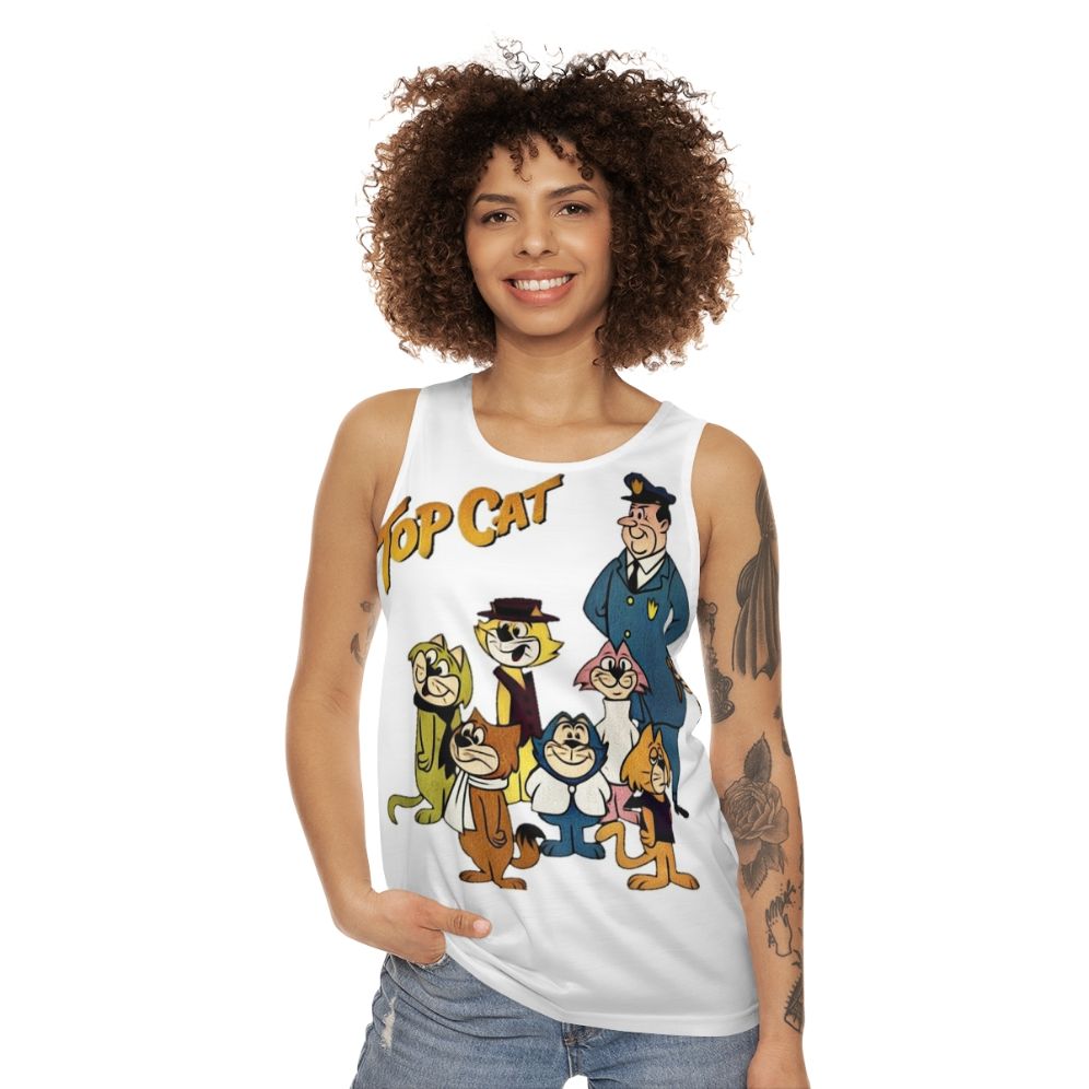 Vintage Retro Cartoon Cat Unisex Summer Tank Top - women