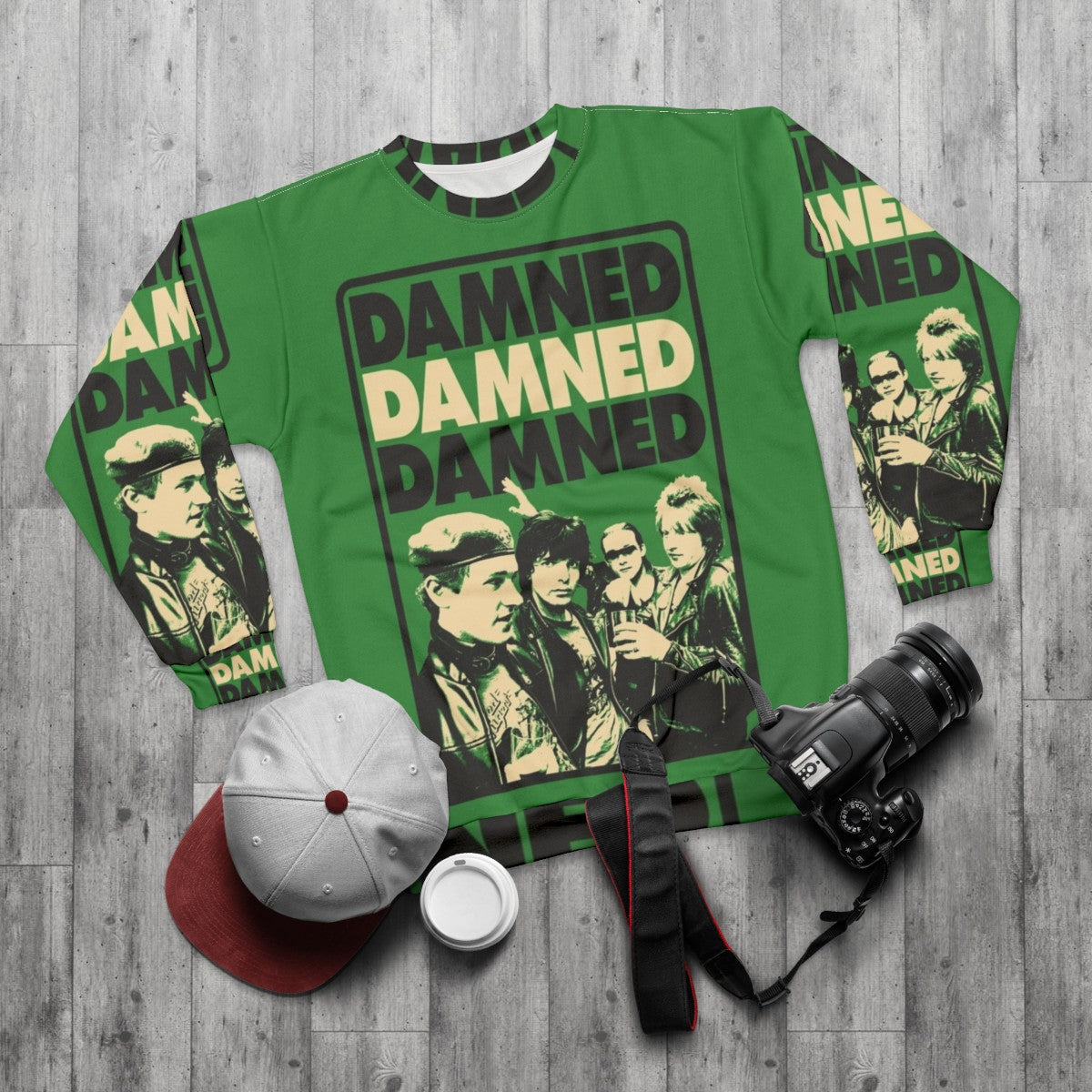 The Damned Punk Rock Band Sweatshirt - flat lay