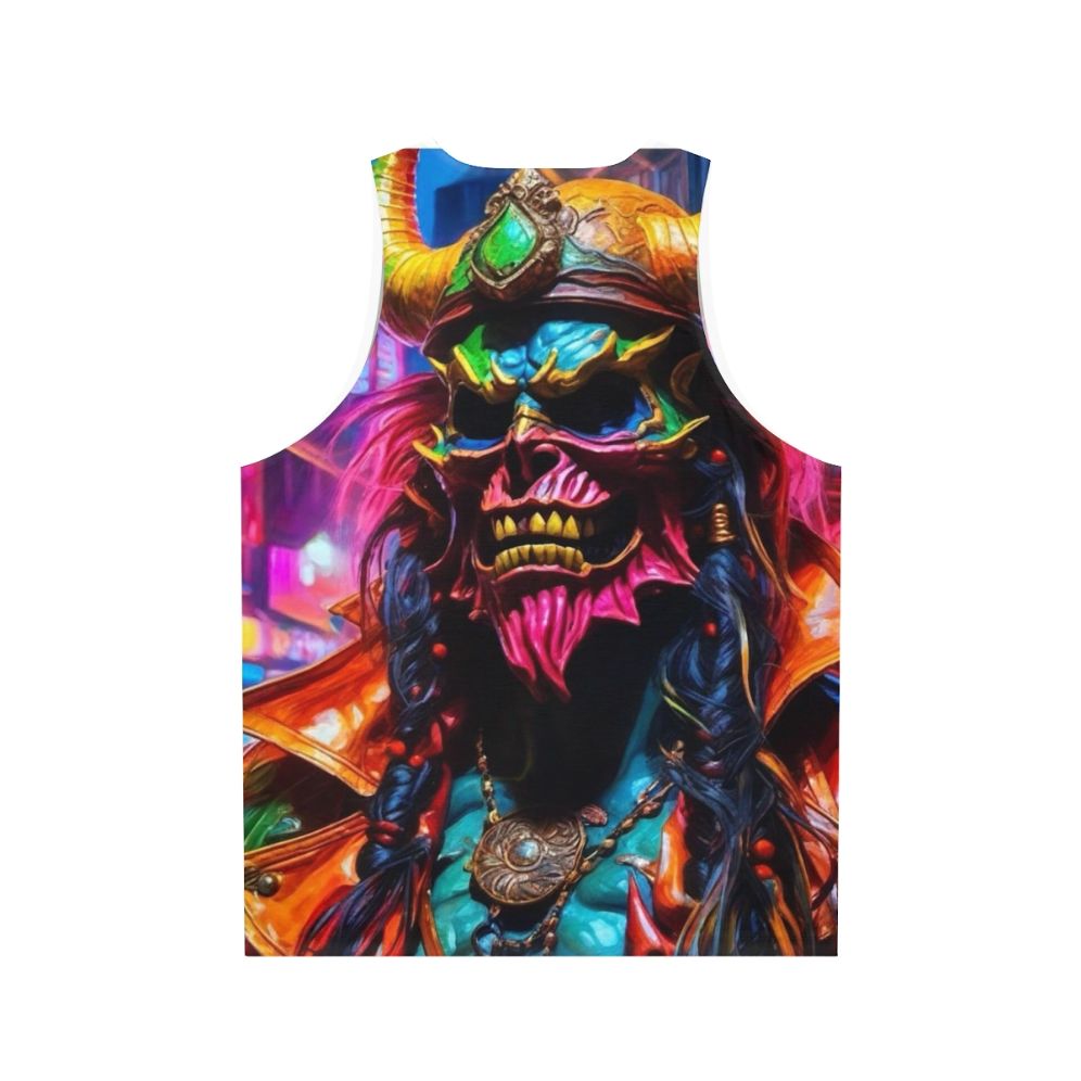 Neon Pirate Graffiti Unisex Tank Top - Back